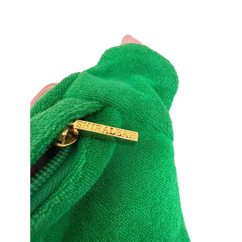 Shiraleah Sol Green Stripe Terry Cloth Fanny Pack Belt Bag Crossbody Adjustable